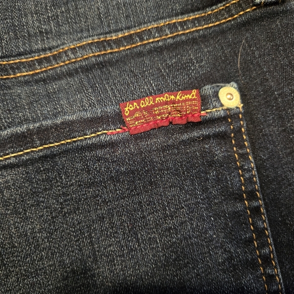 7 For All Mankind dark blue denim jean shorts misses size 32 BNWOT - Picture 5 of 9